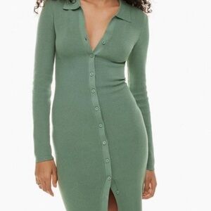 Aritzia Wilfred Cove Ribbed Knit Midi Dress